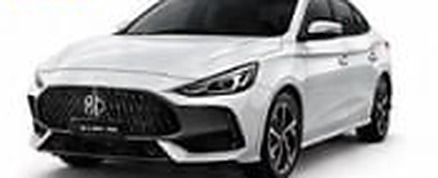 White MG5 rental car